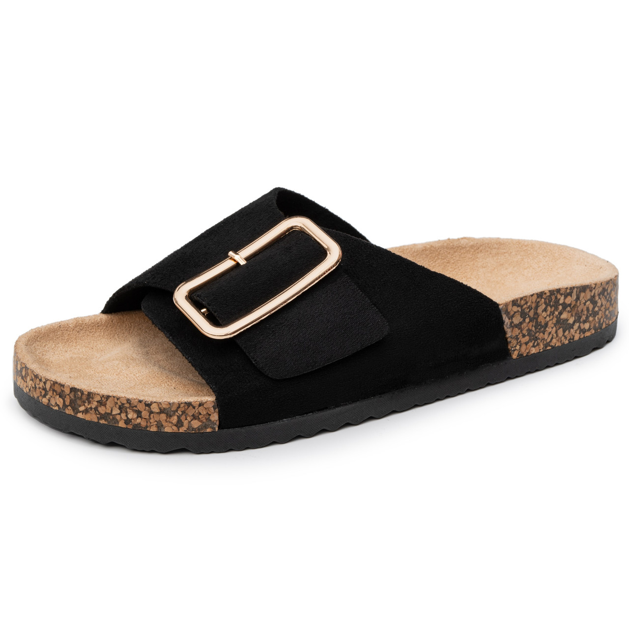 Alpine Swiss Heidi Womens Slide Sandals | Comfortable Cork Footbed